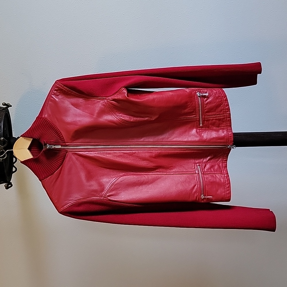 (Tall Fit!) Beautiful Red Leather Jacket
